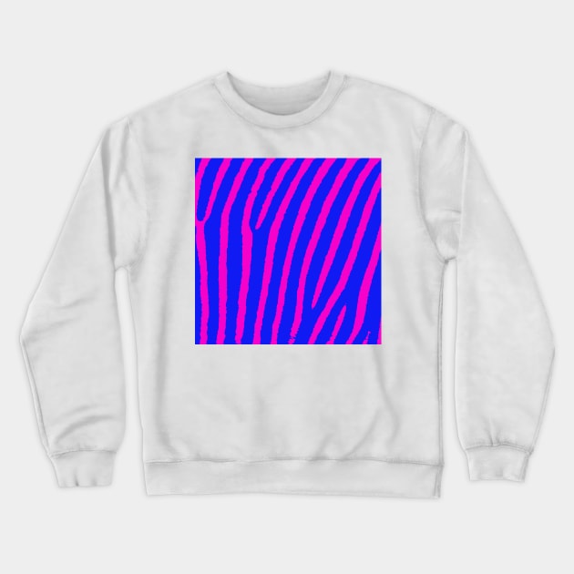 Zebra Print (Pink & Blue) Crewneck Sweatshirt by BlakCircleGirl